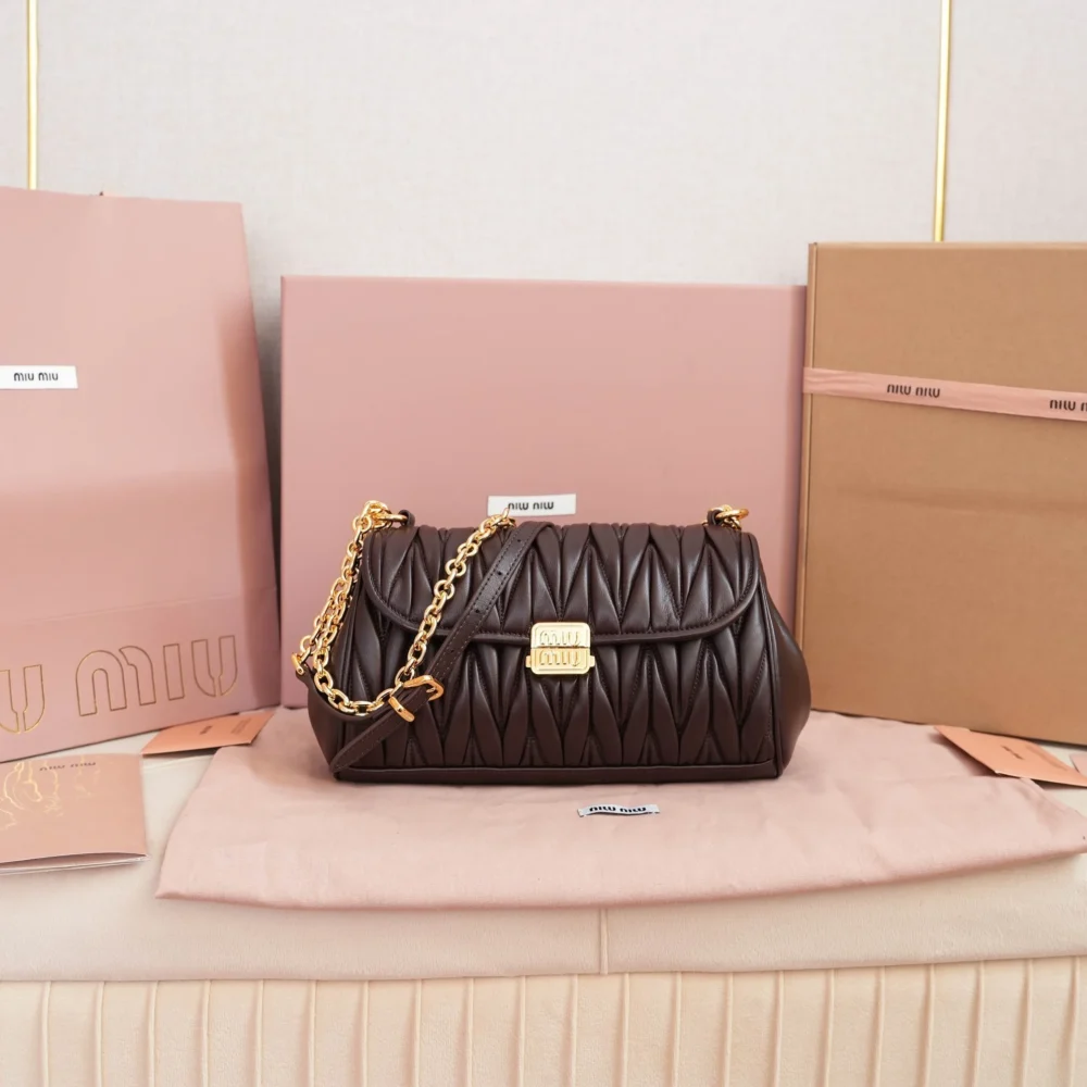 Miu Miu Matelassé Nappa Leather Shoulder Bag