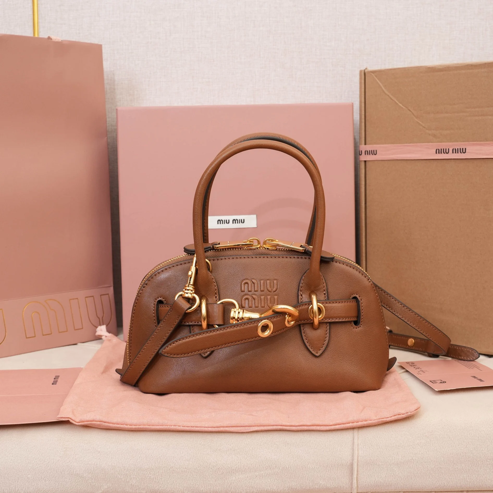 Miu Miu Aventure Nappa Leather Bag Miu Miu Aventure Nappa Leather Bag