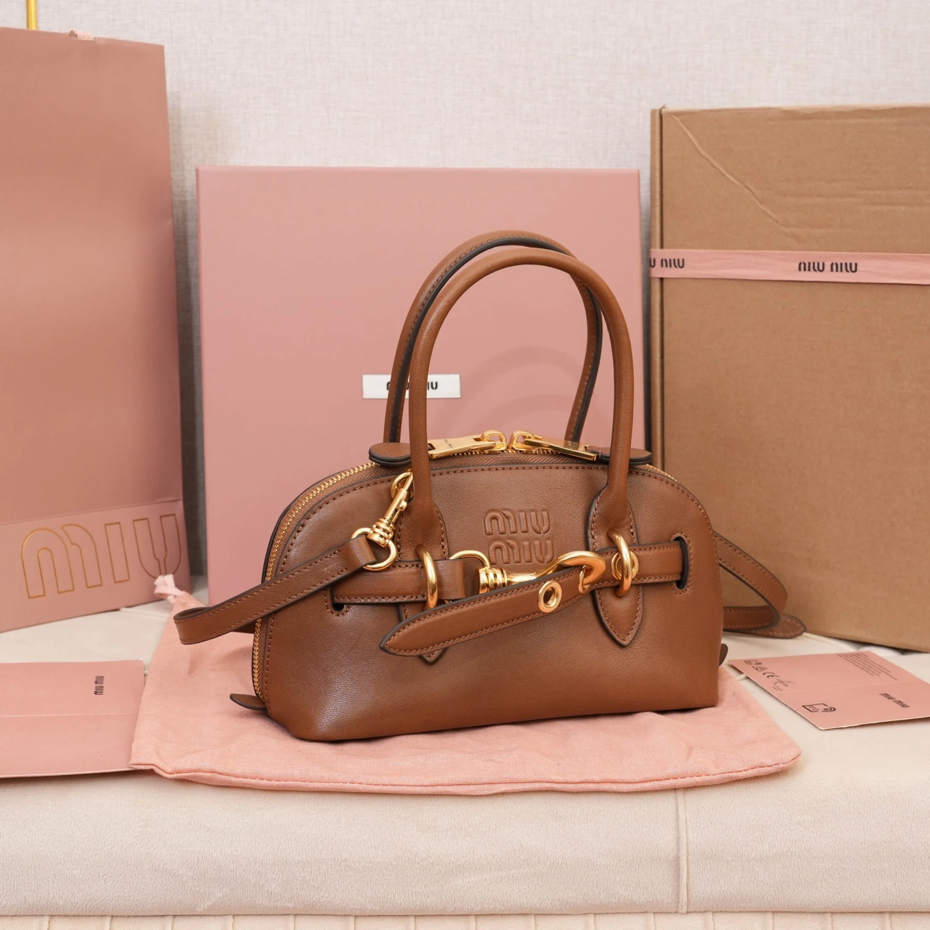Miu Miu Aventure Nappa Leather Bag