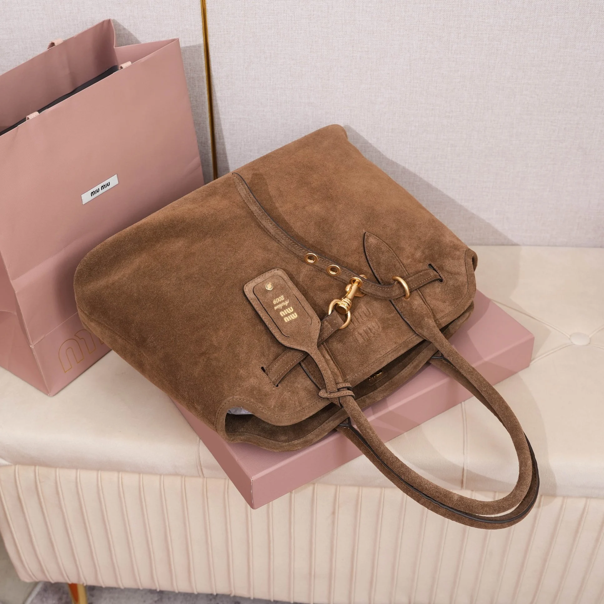 Miu Miu Aventure Suede Tote Bag