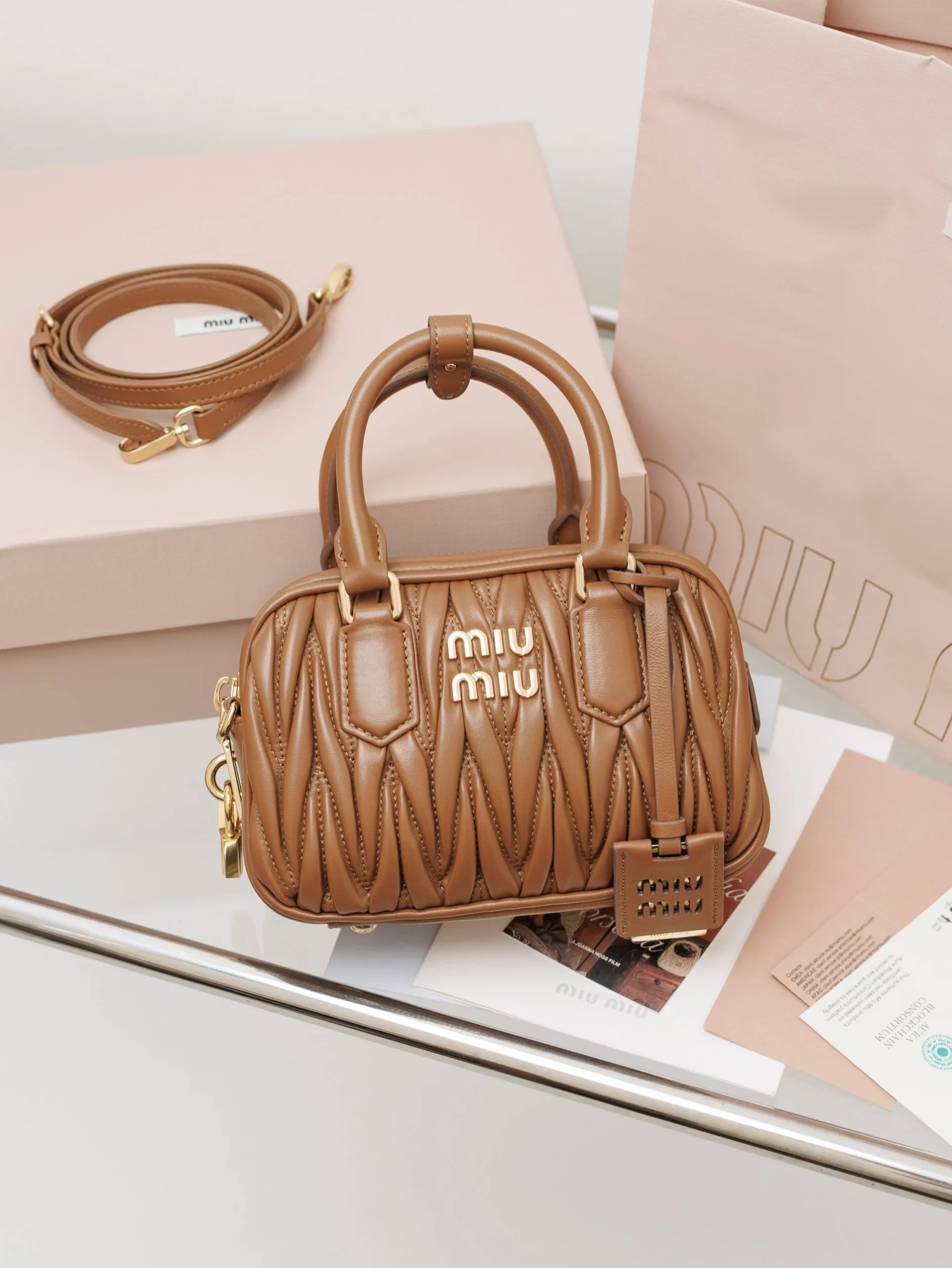 Miu Miu Arcadie Matelassé Nappa Leather Bag Miu Miu Arcadie Matelassé Nappa Leather Bag