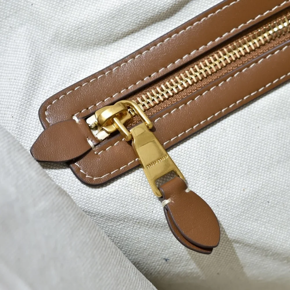 Miu Miu Ivy Canvas and Leather Bag