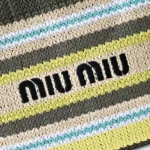 Miu Miu Raffia-Effect Woven Tote Bag