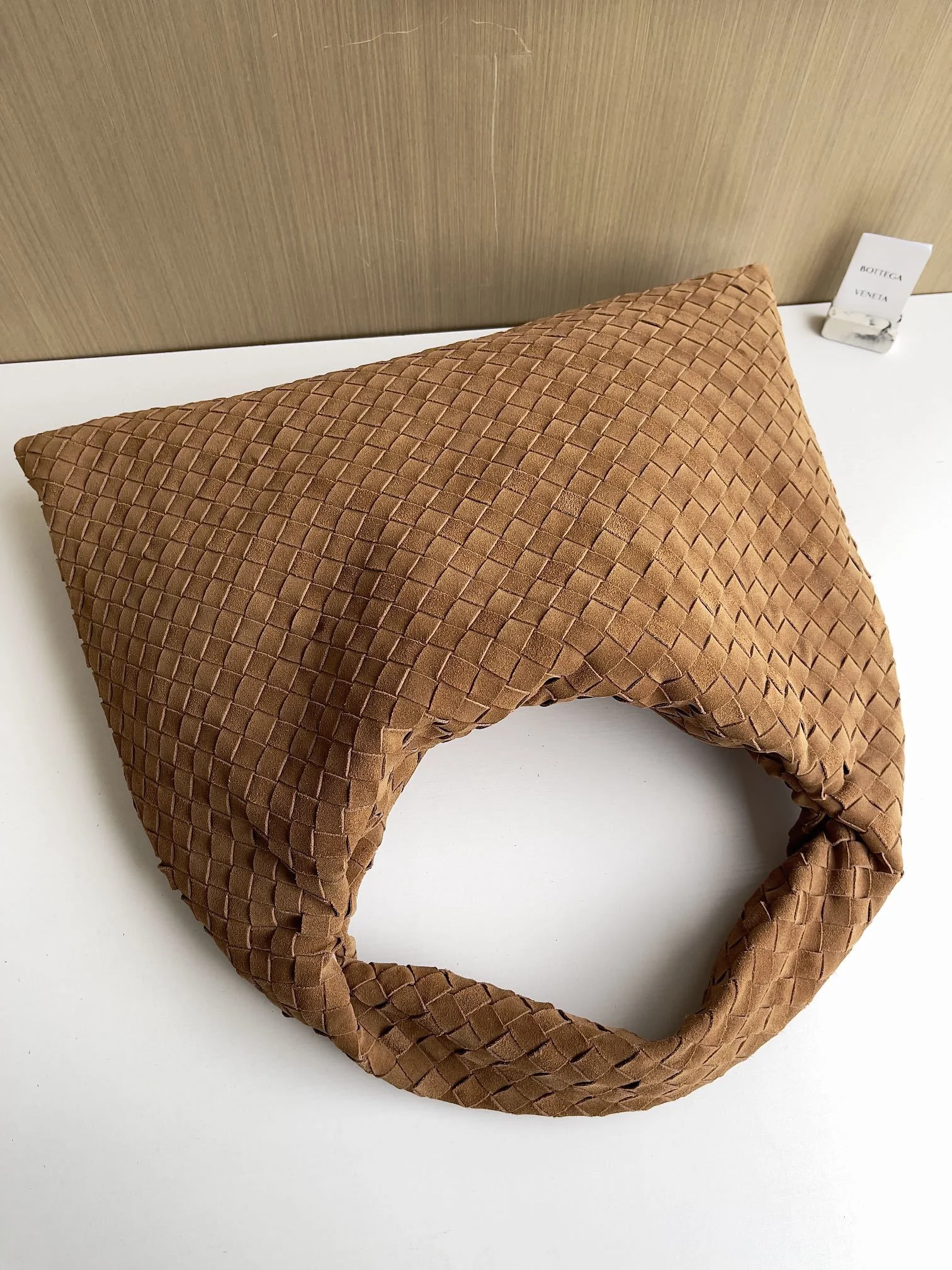 Bottega Veneta Large Campana Intrecciato Suede Shoulder Bag Bottega Veneta Large Campana Intrecciato Suede Shoulder Bag