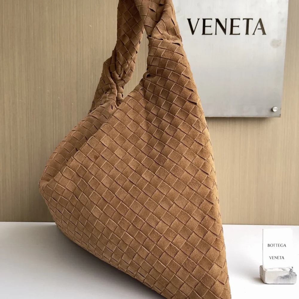 Bottega Veneta Large Campana Intrecciato Suede Shoulder Bag