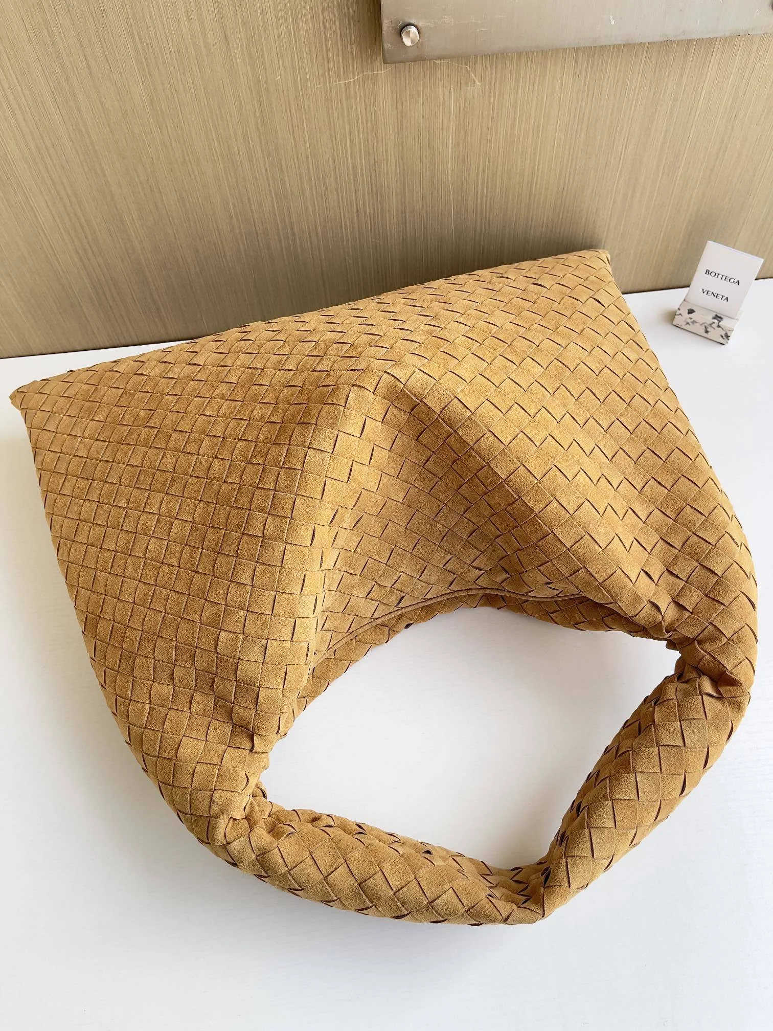 Bottega Veneta Large Campana Intrecciato Suede Shoulder Bag Bottega Veneta Large Campana Intrecciato Suede Shoulder Bag