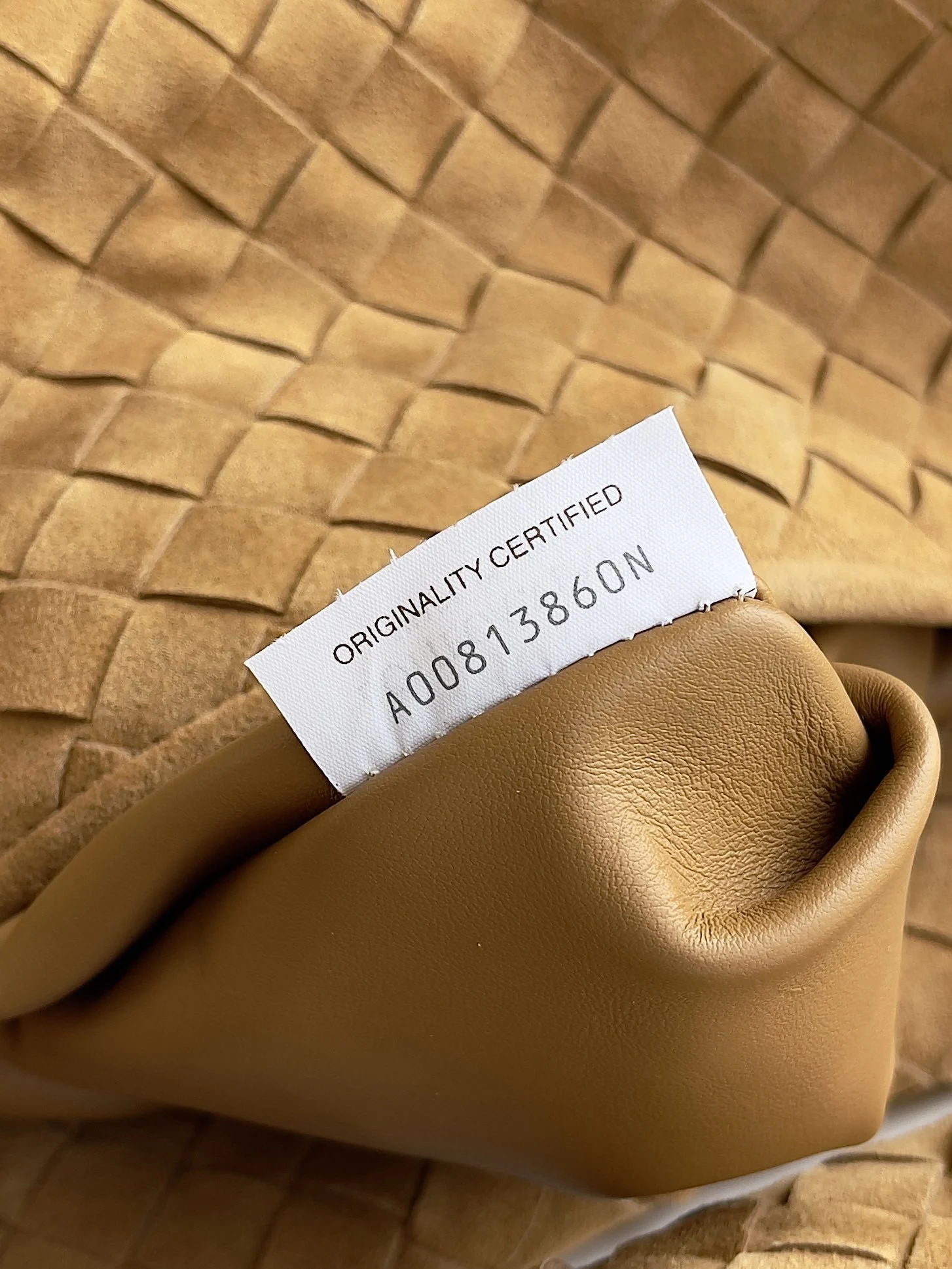 Bottega Veneta Large Campana Intrecciato Suede Shoulder Bag Bottega Veneta Large Campana Intrecciato Suede Shoulder Bag