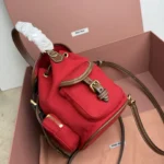 Miu Miu Canvas and Leather Backpack